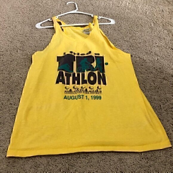 Vintage 1999 Oswegoland park district triathlon tank top men’s size large - Picture 1 of 6